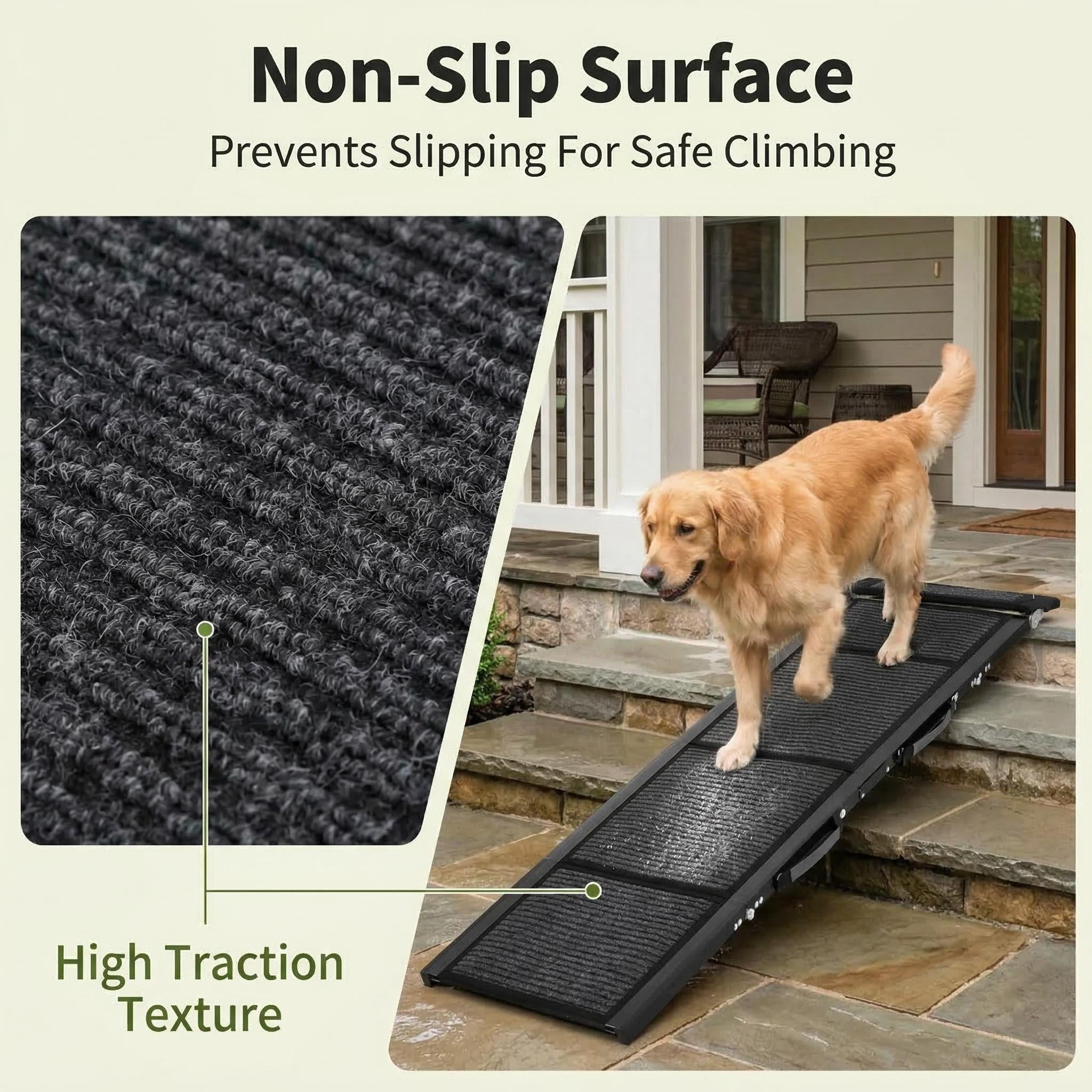 Retractable Pet Ramp Portable Foldable for Car Bed Sofa | Non - Slip Safety Pet Ramp