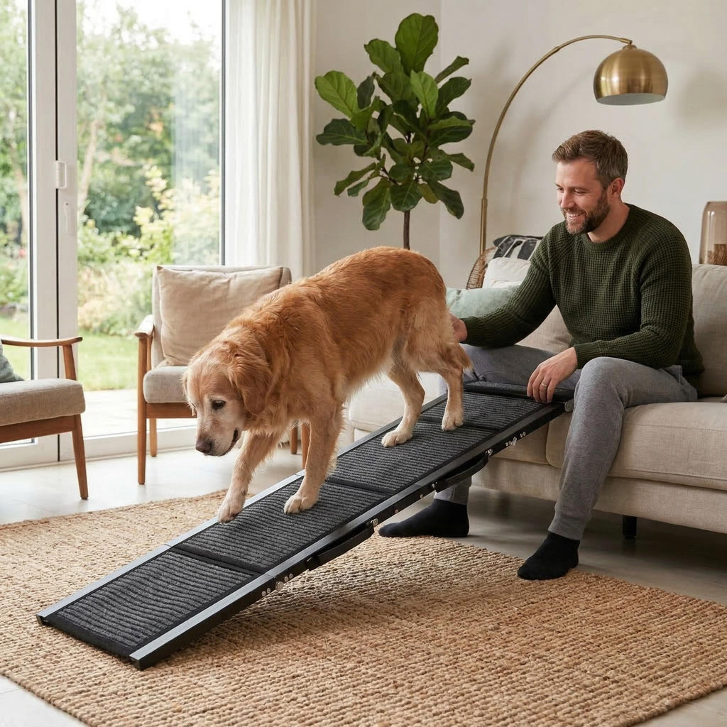 Retractable Pet Ramp Portable Foldable for Car Bed Sofa | Non - Slip Safety Pet Ramp