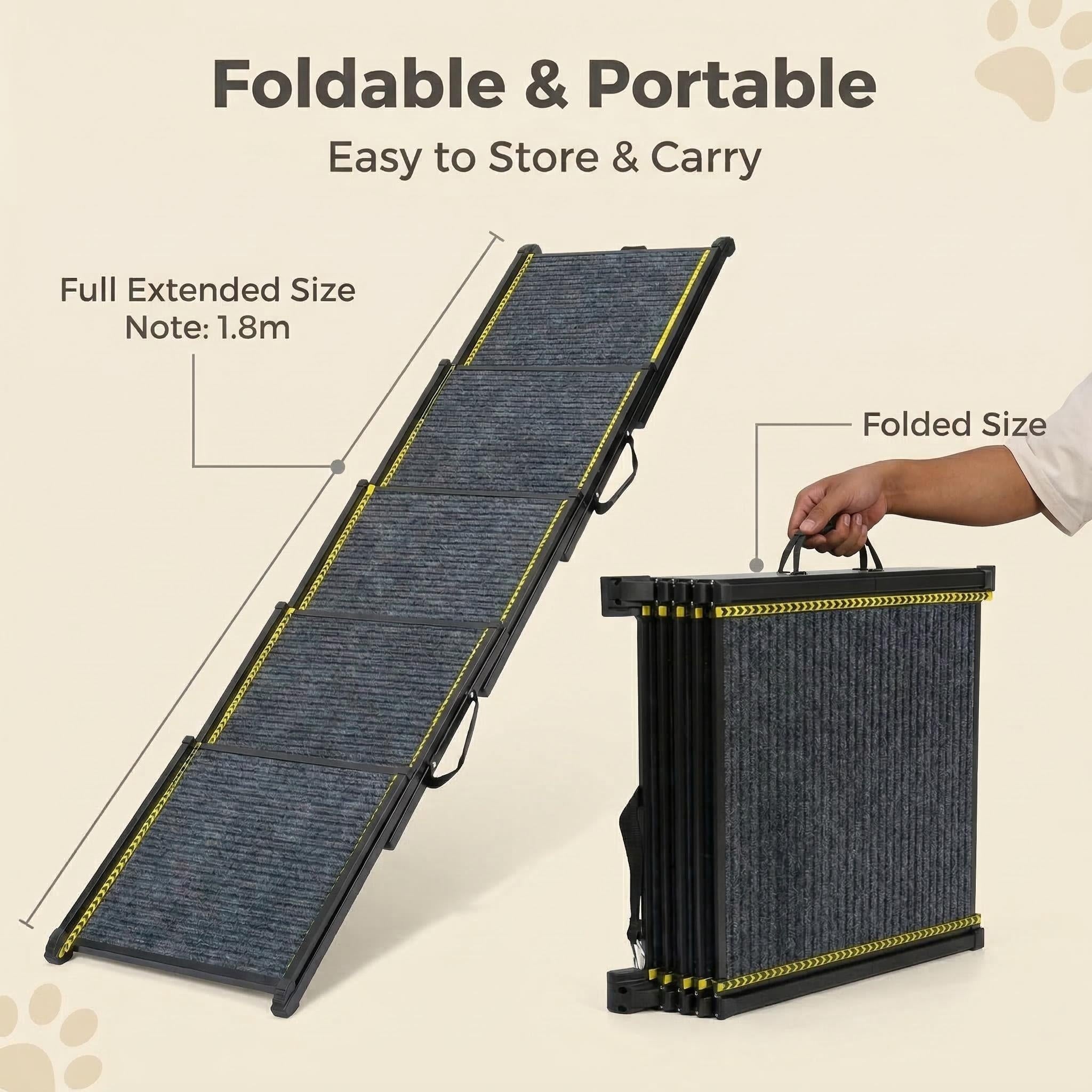 Safe Foldable Pet Ramp - Anti - Slip,Portable for Pet's Daily & Recovery Needs