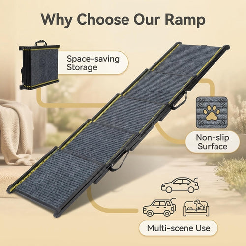 Safe Foldable Pet Ramp - Anti - Slip,Portable for Pet's Daily & Recovery Needs