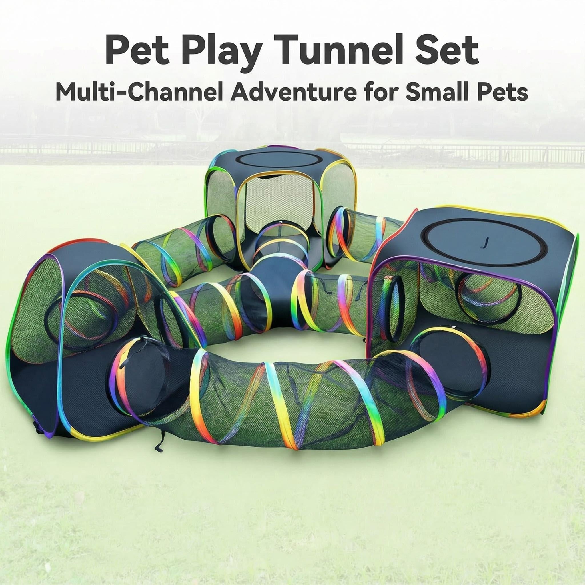 CypherX Outdoor Rainbow Cat Enclosure  7-in-1 Portable Cat Tent for Outdoor Play  Cage-Free Outdoor Pet Enclosure ️ Includes Cat Tunnel, Perfect for Indoor Cats & Small Animals