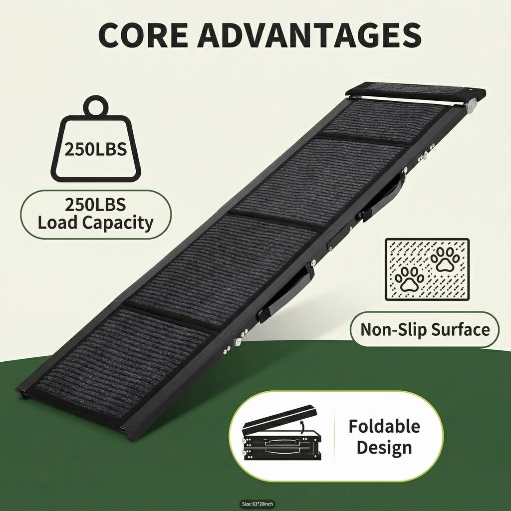 Retractable Pet Ramp Portable Foldable for Car Bed Sofa | Non - Slip Safety Pet Ramp
