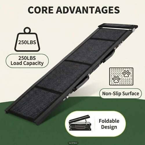 Retractable Pet Ramp Portable Foldable for Car Bed Sofa | Non - Slip Safety Pet Ramp