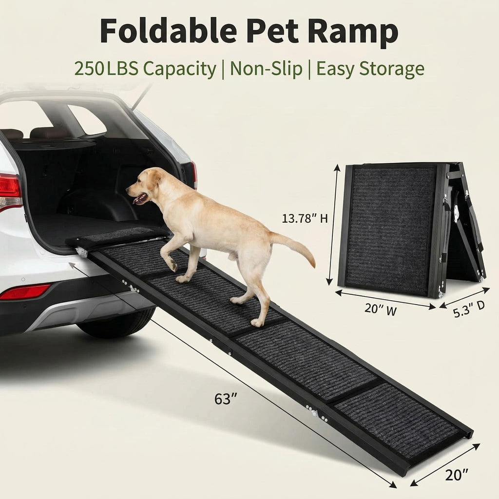 Retractable Pet Ramp Portable Foldable for Car Bed Sofa | Non - Slip Safety Pet Ramp