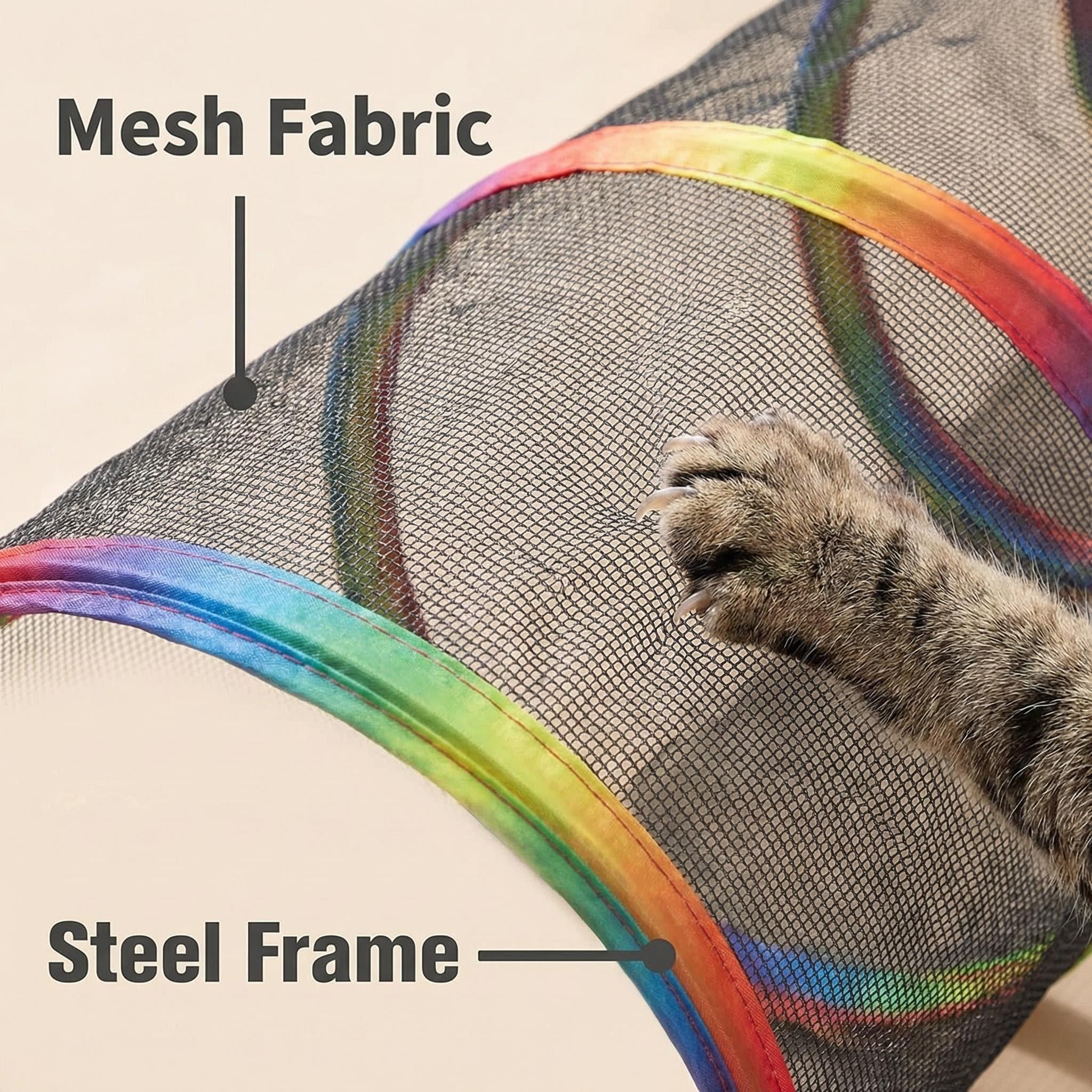CypherX Outdoor Rainbow Cat Enclosure  7-in-1 Portable Cat Tent for Outdoor Play  Cage-Free Outdoor Pet Enclosure ️ Includes Cat Tunnel, Perfect for Indoor Cats & Small Animals