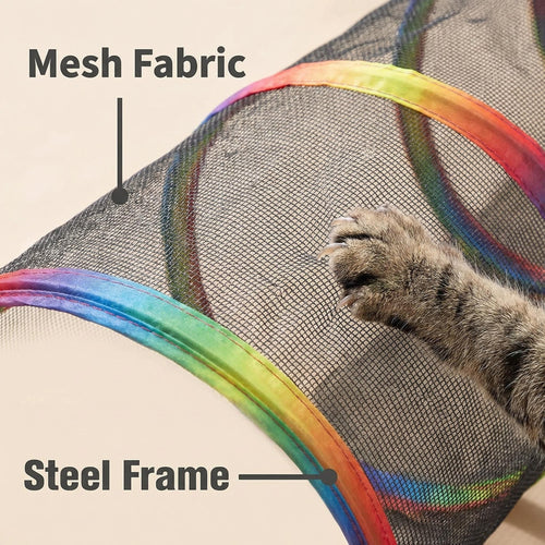 CypherX Outdoor Rainbow Cat Enclosure  7-in-1 Portable Cat Tent for Outdoor Play  Cage-Free Outdoor Pet Enclosure ️ Includes Cat Tunnel, Perfect for Indoor Cats & Small Animals